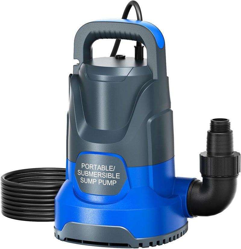 PANRANO Sump Pump 1.1HP Submersible Clean/Slight Dirty Water Draining Pump 4700GPH Electric Portable Transfer Water Pump for Swimming Pool Tubs Garden Pond - Image 1